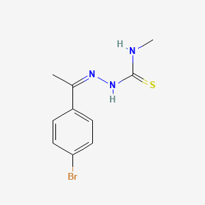 molecular formula C10H12BrN3S B7758417 (1Z,N'Z)-N'-(1-(4-bromophenyl)ethylidene)-N-methylcarbamohydrazonothioic acid 