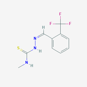 molecular formula C10H10F3N3S B7758454 (1Z,N'Z)-N-methyl-N'-(2-(trifluoromethyl)benzylidene)carbamohydrazonothioic acid 