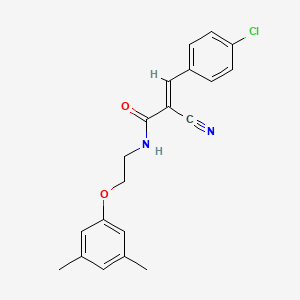 molecular formula C20H19ClN2O2 B7758458 (E)-3-(4-chlorophenyl)-2-cyano-N-(2-(3,5-dimethylphenoxy)ethyl)acrylamide 