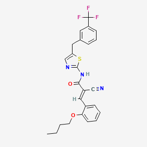 molecular formula C25H22F3N3O2S B7758464 (E)-3-(2-butoxyphenyl)-2-cyano-N-[5-[[3-(trifluoromethyl)phenyl]methyl]-1,3-thiazol-2-yl]prop-2-enamide 