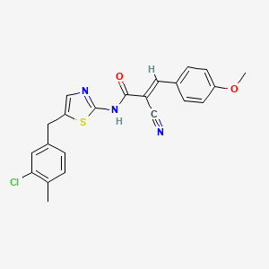 molecular formula C22H18ClN3O2S B7758470 (2E)-N-[5-(3-chloro-4-methylbenzyl)-1,3-thiazol-2-yl]-2-cyano-3-(4-methoxyphenyl)prop-2-enamide 