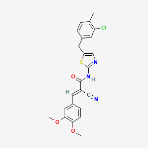 molecular formula C23H20ClN3O3S B7758471 (2E)-N-[5-(3-chloro-4-methylbenzyl)-1,3-thiazol-2-yl]-2-cyano-3-(3,4-dimethoxyphenyl)prop-2-enamide 