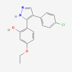 molecular formula C17H15ClN2O2 B7758473 2-(4-(4-chlorophenyl)-1H-pyrazol-3-yl)-5-ethoxyphenol 