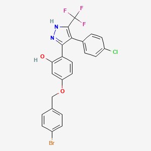 molecular formula C23H15BrClF3N2O2 B7758492 5-[(4-bromobenzyl)oxy]-2-[4-(4-chlorophenyl)-3-(trifluoromethyl)-1H-pyrazol-5-yl]phenol 