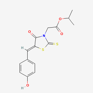 molecular formula C15H15NO4S2 B7758493 propan-2-yl 2-[(5Z)-5-[(4-hydroxyphenyl)methylidene]-4-oxo-2-sulfanylidene-1,3-thiazolidin-3-yl]acetate 