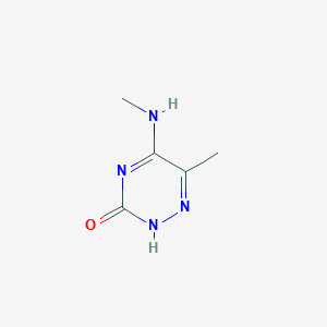molecular formula C5H8N4O B7758551 6-Methyl-5-(methylamino)-1,2,4-triazin-3-ol 