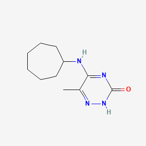 molecular formula C11H18N4O B7758554 5-(cycloheptylamino)-6-methyl-1,2,4-triazin-3(2H)-one 
