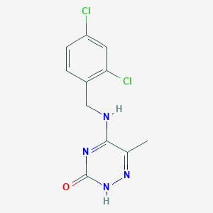 molecular formula C11H10Cl2N4O B7758556 5-[(2,4-dichlorobenzyl)amino]-6-methyl-1,2,4-triazin-3(2H)-one 