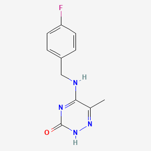 molecular formula C11H11FN4O B7758557 5-[(4-fluorobenzyl)amino]-6-methyl-1,2,4-triazin-3(2H)-one 