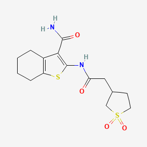 molecular formula C15H20N2O4S2 B7758596 2-[[2-(1,1-Dioxothiolan-3-yl)acetyl]amino]-4,5,6,7-tetrahydro-1-benzothiophene-3-carboxamide 