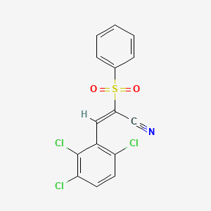 molecular formula C15H8Cl3NO2S B7758604 (E)-2-(benzenesulfonyl)-3-(2,3,6-trichlorophenyl)prop-2-enenitrile 