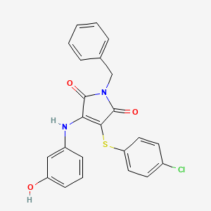 molecular formula C23H17ClN2O3S B7758610 1-Benzyl-3-(4-chlorophenylsulfanyl)-4-(3-hydroxyanilino)-2,5-pyrroledione 