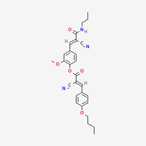 molecular formula C28H29N3O5 B7758614 [4-[(E)-2-cyano-3-oxo-3-(propylamino)prop-1-enyl]-2-methoxyphenyl] (E)-3-(4-butoxyphenyl)-2-cyanoprop-2-enoate 