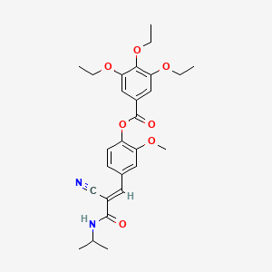 molecular formula C27H32N2O7 B7758626 (E)-4-(2-cyano-3-(isopropylamino)-3-oxoprop-1-en-1-yl)-2-methoxyphenyl 3,4,5-triethoxybenzoate 