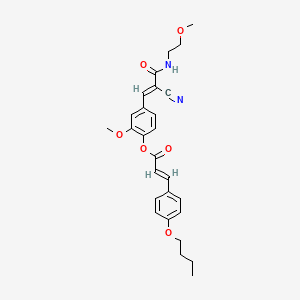 molecular formula C27H30N2O6 B7758634 [4-[(E)-2-cyano-3-(2-methoxyethylamino)-3-oxoprop-1-enyl]-2-methoxyphenyl] (E)-3-(4-butoxyphenyl)prop-2-enoate 