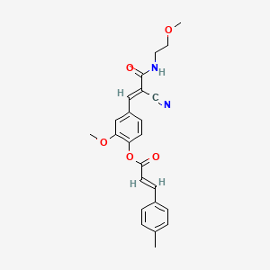 molecular formula C24H24N2O5 B7758640 [4-[(E)-2-cyano-3-(2-methoxyethylamino)-3-oxoprop-1-enyl]-2-methoxyphenyl] (E)-3-(4-methylphenyl)prop-2-enoate 