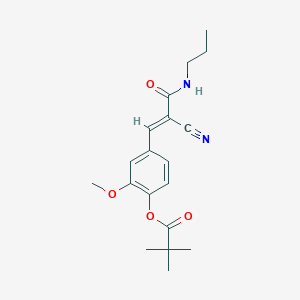 [4-[(E)-2-cyano-3-oxo-3-(propylamino)prop-1-enyl]-2-methoxyphenyl] 2,2-dimethylpropanoate
