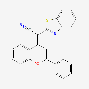 (2E)-2-(1,3-benzothiazol-2-yl)-2-(2-phenylchromen-4-ylidene)acetonitrile
