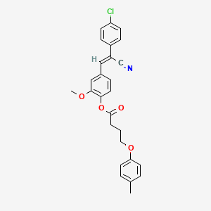 molecular formula C27H24ClNO4 B7758661 [4-[(Z)-2-(4-chlorophenyl)-2-cyanoethenyl]-2-methoxyphenyl] 4-(4-methylphenoxy)butanoate 
