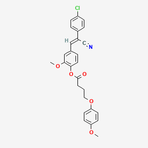 [4-[(Z)-2-(4-chlorophenyl)-2-cyanoethenyl]-2-methoxyphenyl] 4-(4-methoxyphenoxy)butanoate