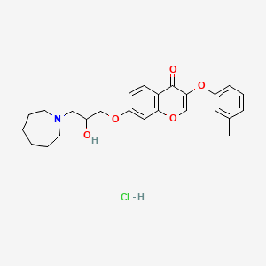 7-[3-(Azepan-1-yl)-2-hydroxypropoxy]-3-(3-methylphenoxy)chromen-4-one;hydrochloride