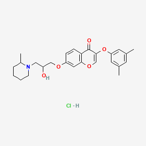 3-(3,5-Dimethylphenoxy)-7-[2-hydroxy-3-(2-methylpiperidin-1-yl)propoxy]chromen-4-one;hydrochloride