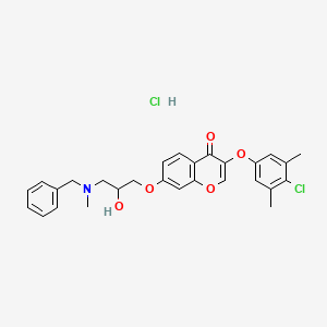 7-[3-[Benzyl(methyl)amino]-2-hydroxypropoxy]-3-(4-chloro-3,5-dimethylphenoxy)chromen-4-one;hydrochloride