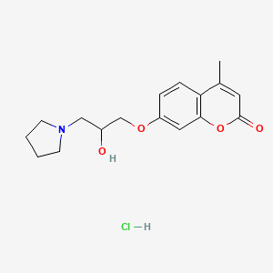 molecular formula C17H22ClNO4 B7758770 7-(2-Hydroxy-3-pyrrolidin-1-ylpropoxy)-4-methylchromen-2-one;hydrochloride 