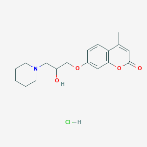 molecular formula C18H24ClNO4 B7758772 7-(2-Hydroxy-3-piperidin-1-ylpropoxy)-4-methylchromen-2-one;hydrochloride 