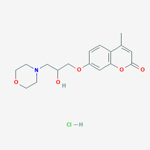 molecular formula C17H22ClNO5 B7758776 7-(2-Hydroxy-3-morpholin-4-ylpropoxy)-4-methylchromen-2-one;hydrochloride 