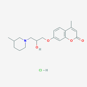 molecular formula C19H26ClNO4 B7758788 7-[2-Hydroxy-3-(3-methylpiperidin-1-yl)propoxy]-4-methylchromen-2-one;hydrochloride 
