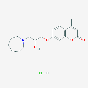 molecular formula C19H26ClNO4 B7758795 7-[3-(Azepan-1-yl)-2-hydroxypropoxy]-4-methylchromen-2-one;hydrochloride 