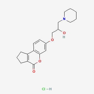 molecular formula C20H26ClNO4 B7758806 7-(2-hydroxy-3-piperidin-1-ylpropoxy)-2,3-dihydro-1H-cyclopenta[c]chromen-4-one;hydrochloride 