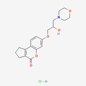 molecular formula C19H24ClNO5 B7758813 7-(2-hydroxy-3-morpholin-4-ylpropoxy)-2,3-dihydro-1H-cyclopenta[c]chromen-4-one;hydrochloride 