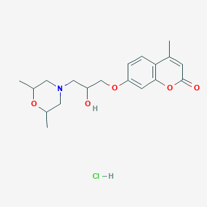 7-[3-(2,6-Dimethylmorpholin-4-yl)-2-hydroxypropoxy]-4-methylchromen-2-one;hydrochloride