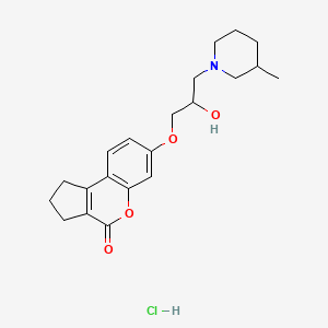 molecular formula C21H28ClNO4 B7758815 7-[2-hydroxy-3-(3-methylpiperidin-1-yl)propoxy]-2,3-dihydro-1H-cyclopenta[c]chromen-4-one;hydrochloride 