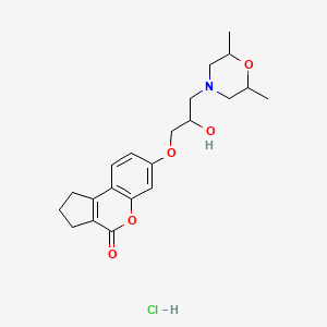 7-[3-(2,6-dimethylmorpholin-4-yl)-2-hydroxypropoxy]-2,3-dihydro-1H-cyclopenta[c]chromen-4-one;hydrochloride