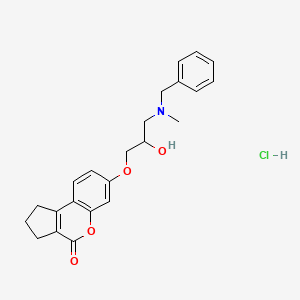 molecular formula C23H26ClNO4 B7758849 7-[3-[benzyl(methyl)amino]-2-hydroxypropoxy]-2,3-dihydro-1H-cyclopenta[c]chromen-4-one;hydrochloride 