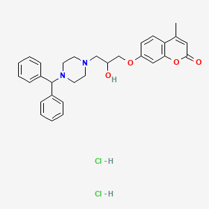 7-[3-(4-Benzhydrylpiperazin-1-yl)-2-hydroxypropoxy]-4-methylchromen-2-one;dihydrochloride