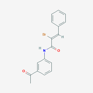 molecular formula C17H14BrNO2 B7758935 (Z)-N-(3-acetylphenyl)-2-bromo-3-phenylacrylamide 