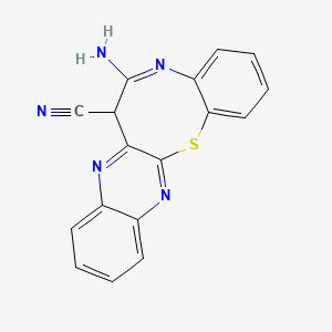 molecular formula C17H11N5S B7759113 6-imino-6,7-dihydro-5H-benzo[2,3][1,4]thiazocino[7,8-b]quinoxaline-7-carbonitrile 