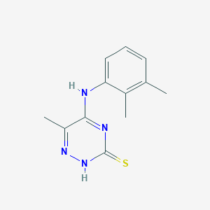molecular formula C12H14N4S B7759131 5-((2,3-Dimethylphenyl)amino)-6-methyl-1,2,4-triazine-3-thiol 