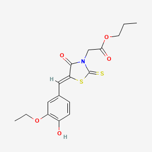 propyl 2-[(5Z)-5-[(3-ethoxy-4-hydroxyphenyl)methylidene]-4-oxo-2-sulfanylidene-1,3-thiazolidin-3-yl]acetate