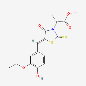molecular formula C16H17NO5S2 B7759139 methyl 2-[(5Z)-5-[(3-ethoxy-4-hydroxyphenyl)methylidene]-4-oxo-2-sulfanylidene-1,3-thiazolidin-3-yl]propanoate 
