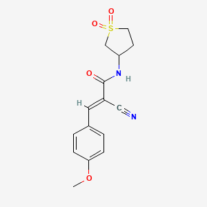 molecular formula C15H16N2O4S B7759177 (E)-2-cyano-N-(1,1-dioxothiolan-3-yl)-3-(4-methoxyphenyl)prop-2-enamide 