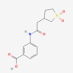 molecular formula C13H15NO5S B7759260 3-{[(1,1-Dioxidotetrahydrothiophen-3-yl)acetyl]amino}benzoic acid 
