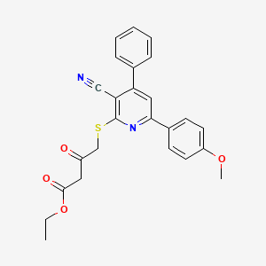 Ethyl 4-((3-cyano-6-(4-methoxyphenyl)-4-phenylpyridin-2-yl)thio)-3-oxobutanoate