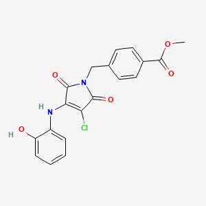 molecular formula C19H15ClN2O5 B7759296 methyl 4-[3-chloro-4-(2-hydroxyanilino)-2,5-dihydro-1H-1-pyrrolylmethyl]benzoate 