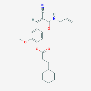 molecular formula C23H28N2O4 B7759304 [4-[(Z)-2-cyano-3-oxo-3-(prop-2-enylamino)prop-1-enyl]-2-methoxyphenyl] 3-cyclohexylpropanoate 