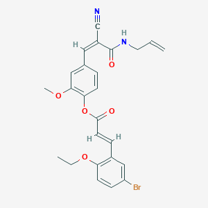 (E)-4-((Z)-3-(allylamino)-2-cyano-3-oxoprop-1-en-1-yl)-2-methoxyphenyl 3-(5-bromo-2-ethoxyphenyl)acrylate